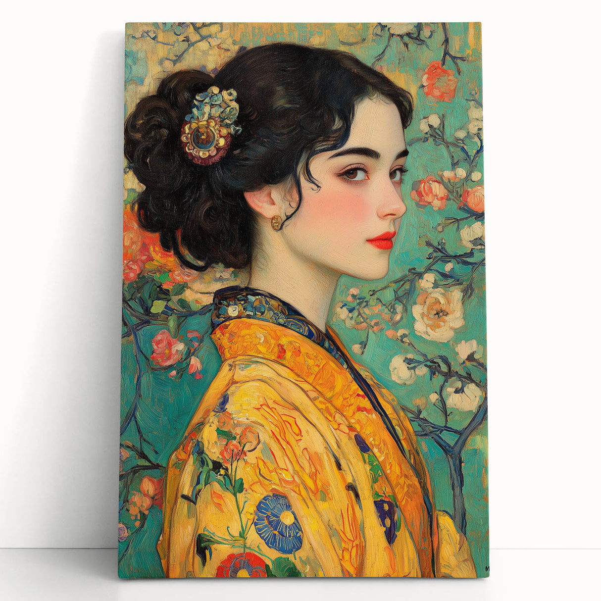 Elegant Abstract Figurative Wall Art – Floral Gold Aesthetic