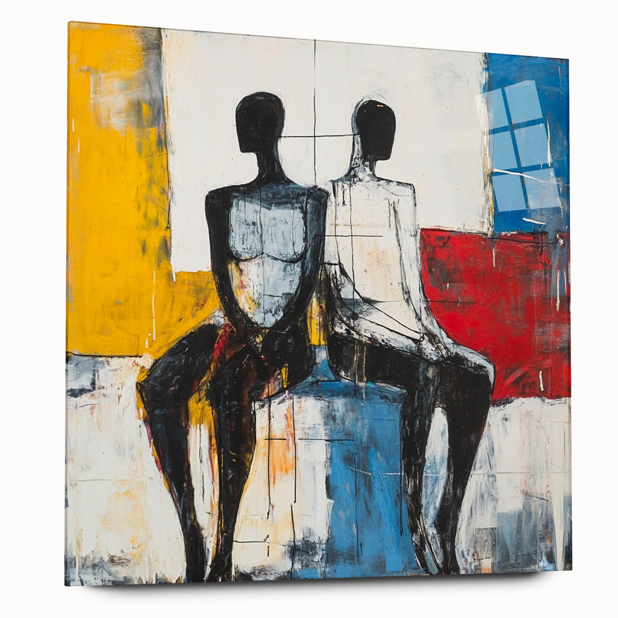 Modern Abstract Figurative Wall Art – Dual Human Forms