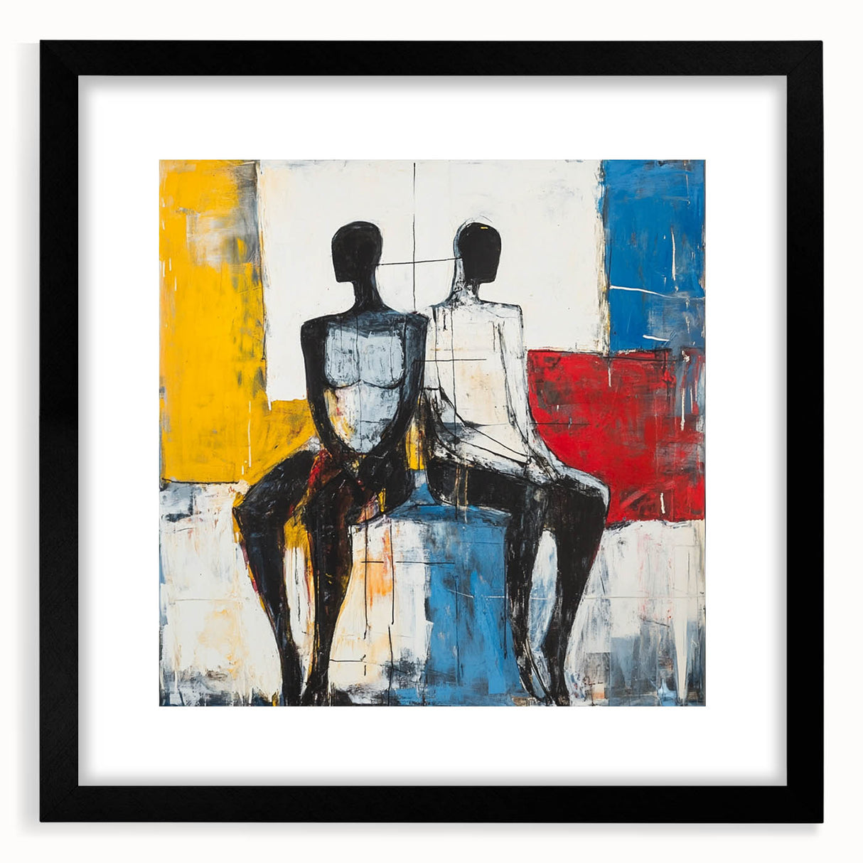Modern Abstract Figurative Wall Art – Dual Human Forms
