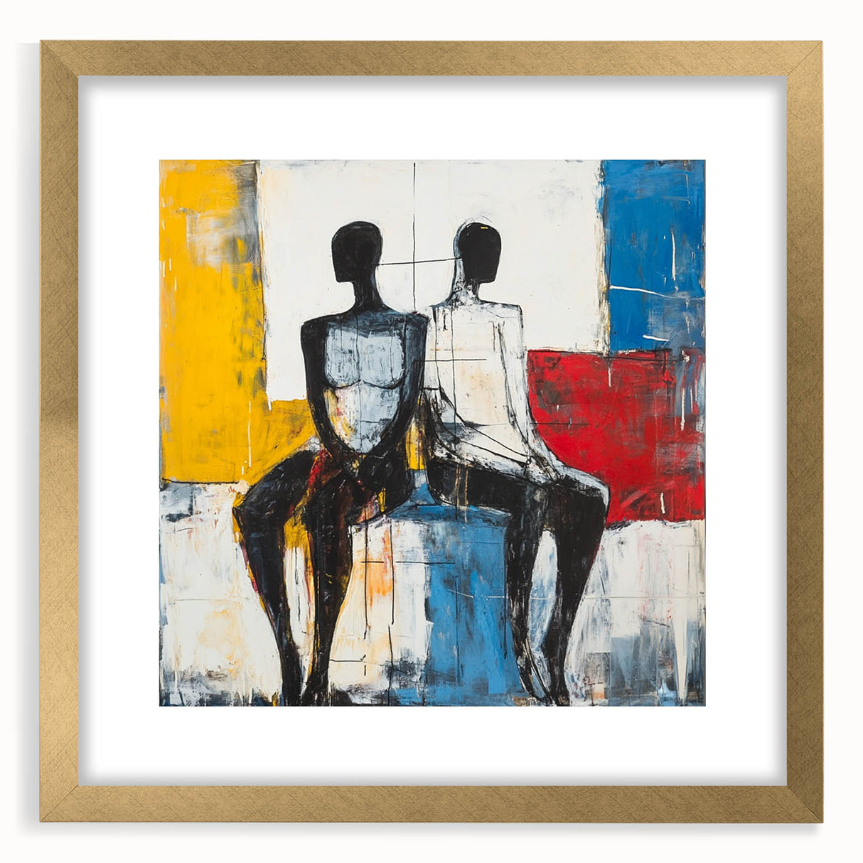 Modern Abstract Figurative Wall Art – Dual Human Forms