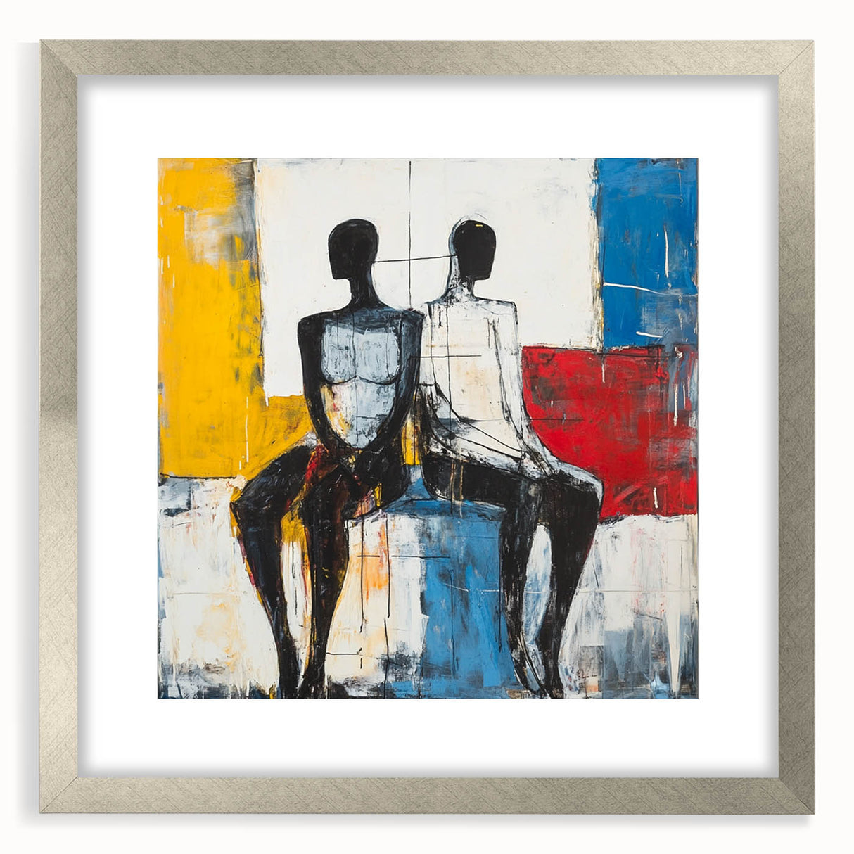Modern Abstract Figurative Wall Art – Dual Human Forms