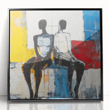 Modern Abstract Figurative Wall Art – Dual Human Forms