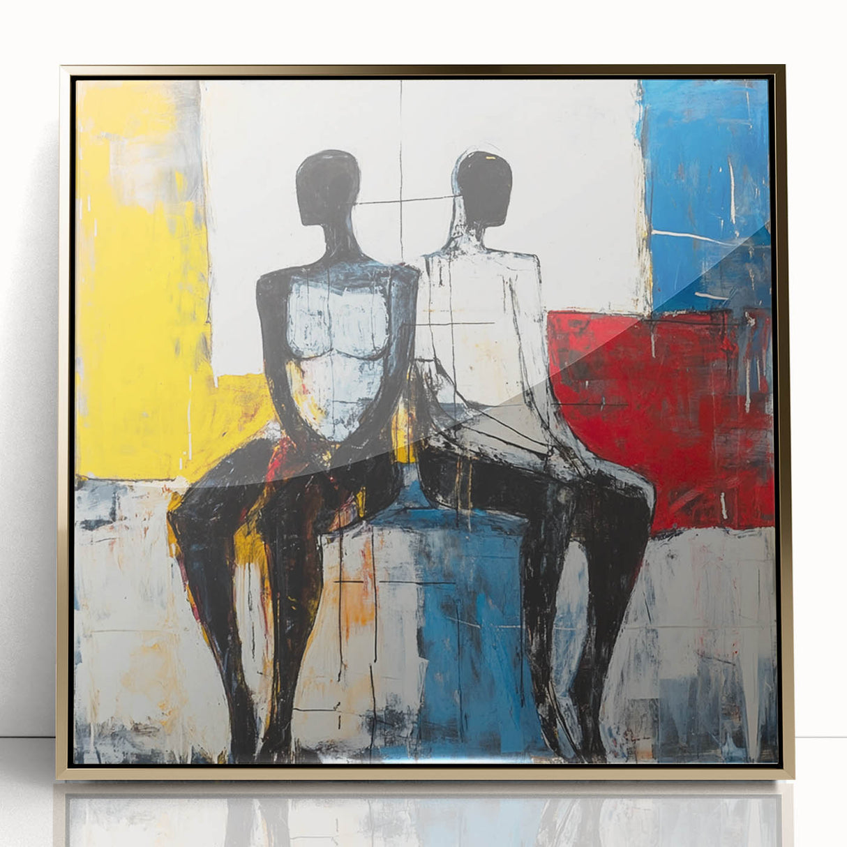 Modern Abstract Figurative Wall Art – Dual Human Forms
