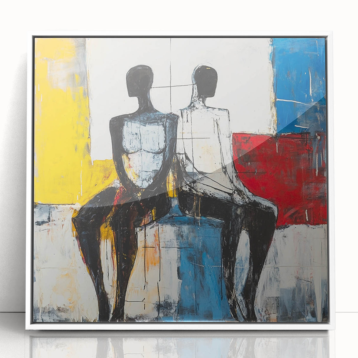 Modern Abstract Figurative Wall Art – Dual Human Forms