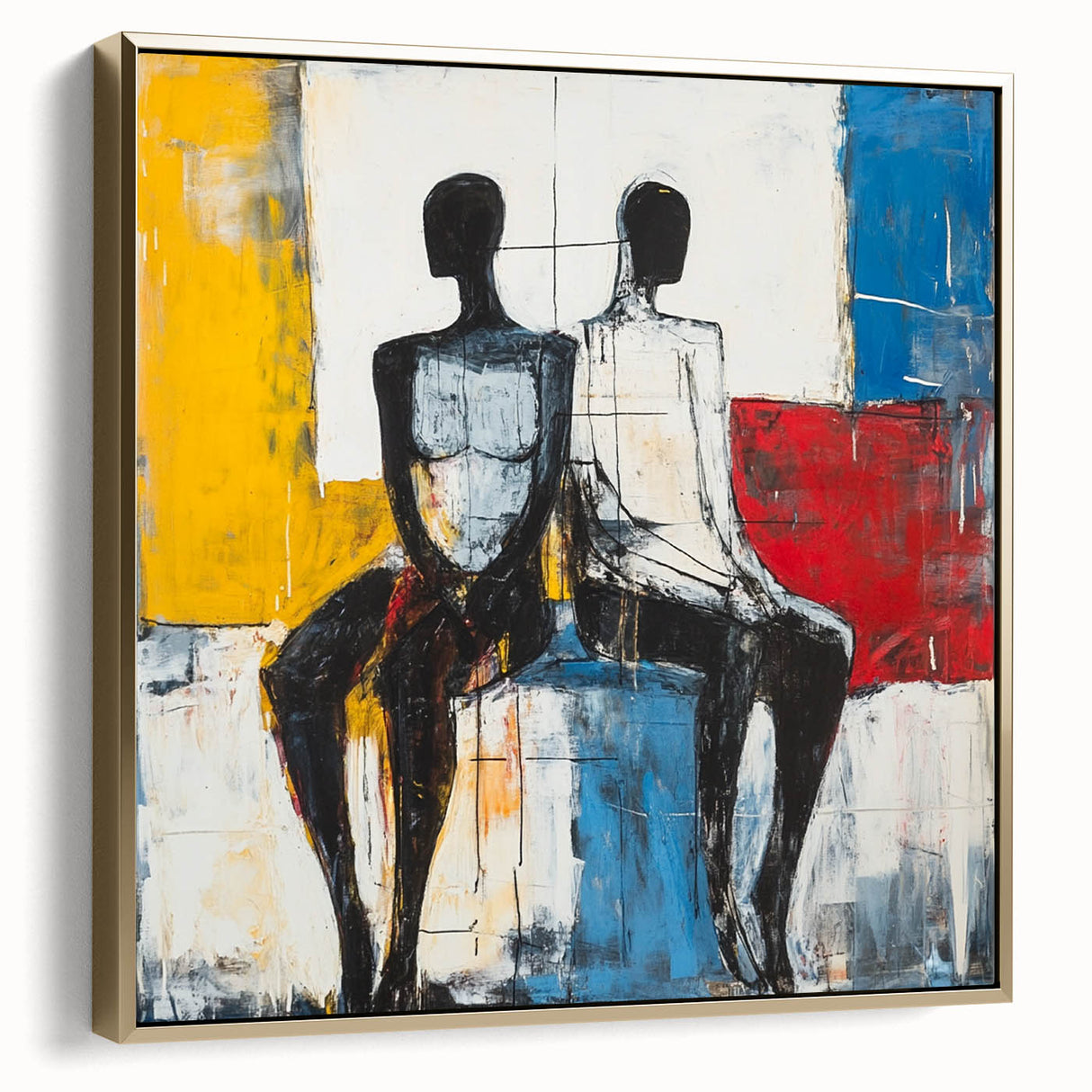 Modern Abstract Figurative Wall Art – Dual Human Forms