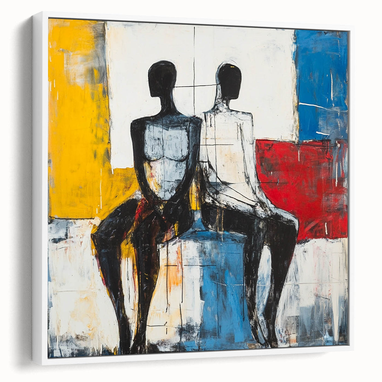 Modern Abstract Figurative Wall Art – Dual Human Forms