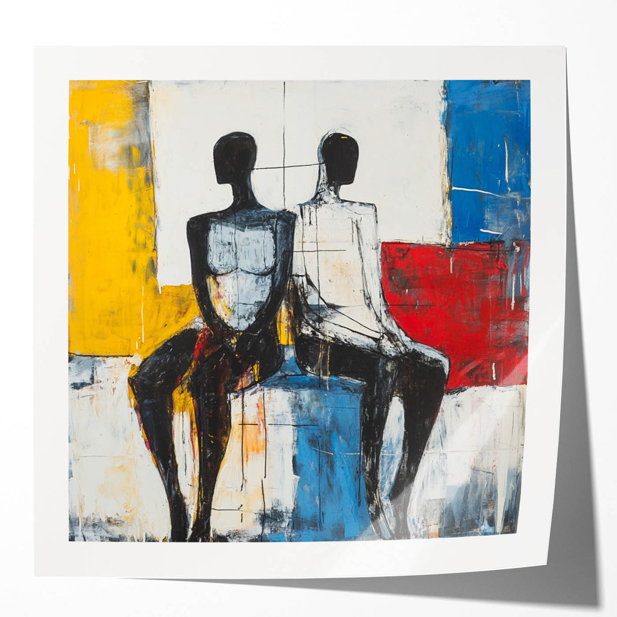 Modern Abstract Figurative Wall Art – Dual Human Forms