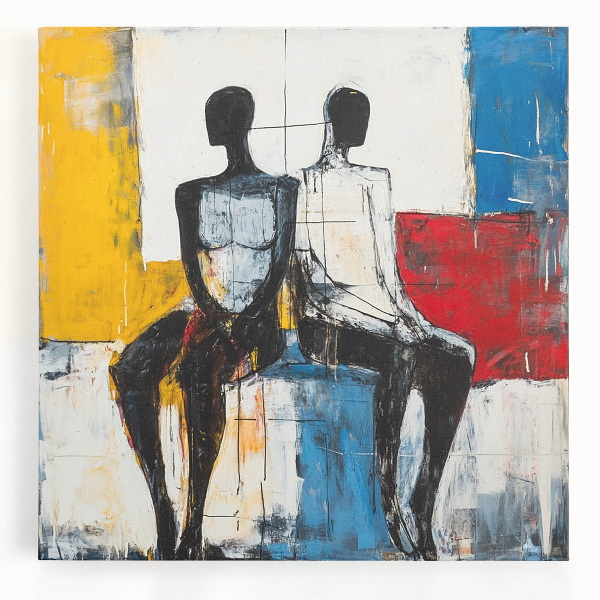 Modern Abstract Figurative Wall Art – Dual Human Forms