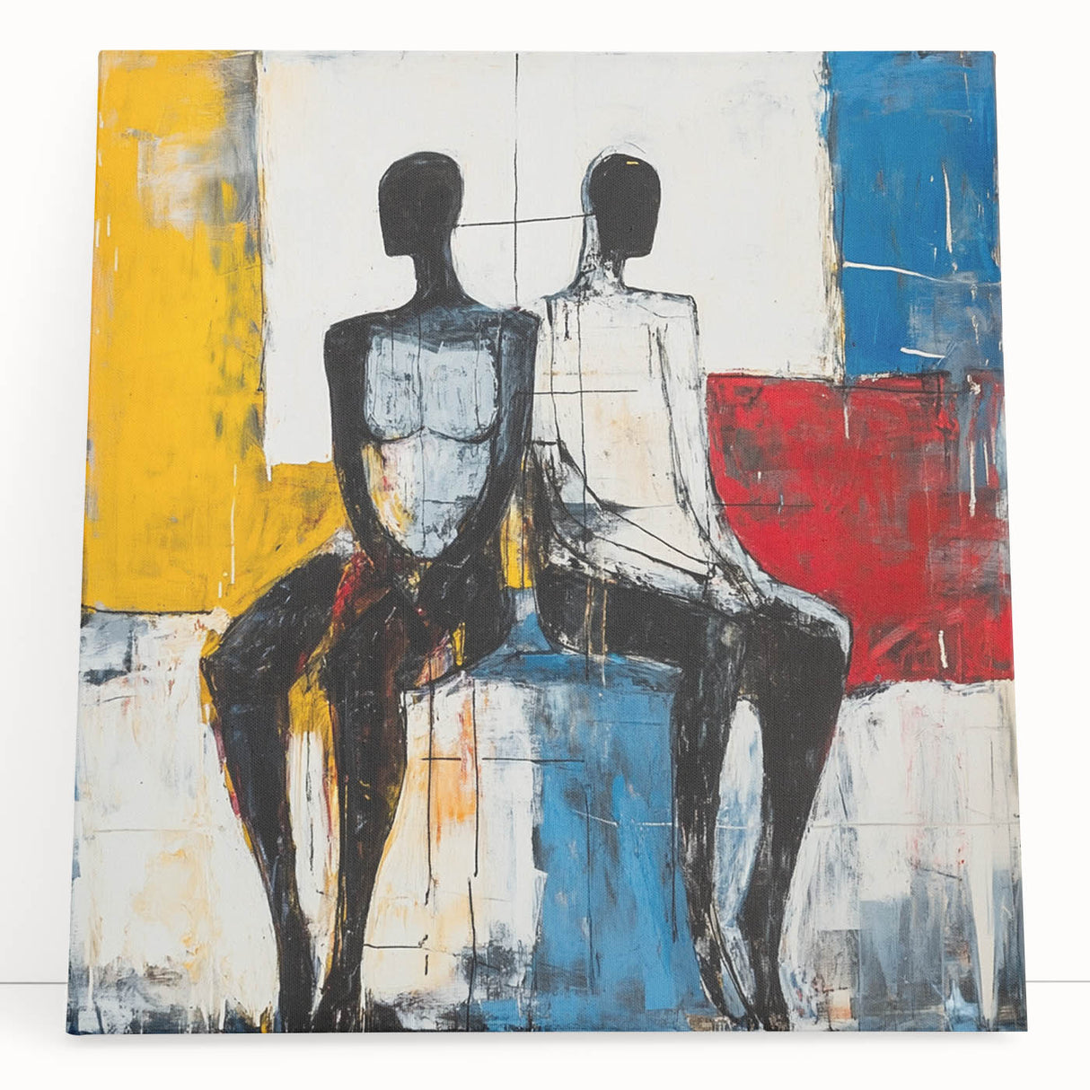 Modern Abstract Figurative Wall Art – Dual Human Forms