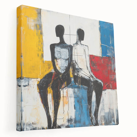 Modern Abstract Figurative Wall Art – Dual Human Forms