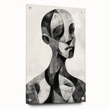 Cubist Abstract Figurative Wall Art – Monochrome Elegance