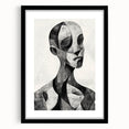 Cubist Abstract Figurative Wall Art – Monochrome Elegance