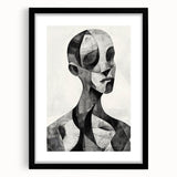Cubist Abstract Figurative Wall Art – Monochrome Elegance