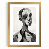 Cubist Abstract Figurative Wall Art – Monochrome Elegance
