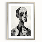 Cubist Abstract Figurative Wall Art – Monochrome Elegance