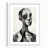 Cubist Abstract Figurative Wall Art – Monochrome Elegance