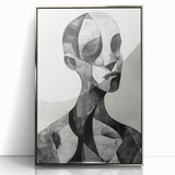Cubist Abstract Figurative Wall Art – Monochrome Elegance