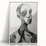 Cubist Abstract Figurative Wall Art – Monochrome Elegance