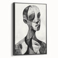 Cubist Abstract Figurative Wall Art – Monochrome Elegance
