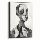 Cubist Abstract Figurative Wall Art – Monochrome Elegance