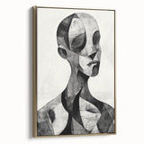 Cubist Abstract Figurative Wall Art – Monochrome Elegance