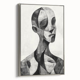 Cubist Abstract Figurative Wall Art – Monochrome Elegance