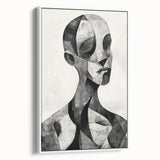 Cubist Abstract Figurative Wall Art – Monochrome Elegance