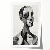 Cubist Abstract Figurative Wall Art – Monochrome Elegance