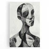 Cubist Abstract Figurative Wall Art – Monochrome Elegance
