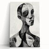Cubist Abstract Figurative Wall Art – Monochrome Elegance