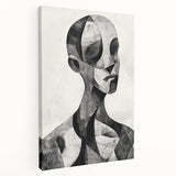 Cubist Abstract Figurative Wall Art – Monochrome Elegance
