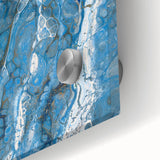 Modern Fluid Abstract Wall Art – Blue & White Acrylic Canvas Print