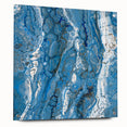 Modern Fluid Abstract Wall Art – Blue & White Acrylic Canvas Print