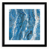 Modern Fluid Abstract Wall Art – Blue & White Acrylic Canvas Print