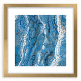 Modern Fluid Abstract Wall Art – Blue & White Acrylic Canvas Print