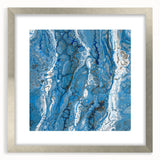 Modern Fluid Abstract Wall Art – Blue & White Acrylic Canvas Print