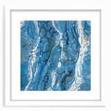 Modern Fluid Abstract Wall Art – Blue & White Acrylic Canvas Print