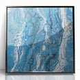 Modern Fluid Abstract Wall Art – Blue & White Acrylic Canvas Print