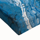 Modern Fluid Abstract Wall Art – Blue & White Acrylic Canvas Print