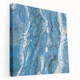Modern Fluid Abstract Wall Art – Blue & White Acrylic Canvas Print