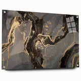 Sophisticated Abstract Art Designs – Black & Gold Canvas Print