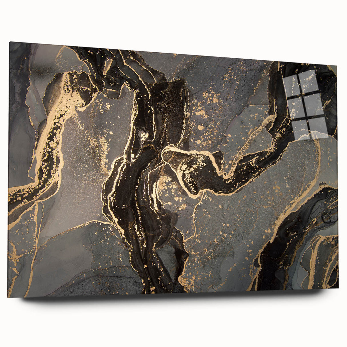 Sophisticated Abstract Art Designs – Black & Gold Canvas Print