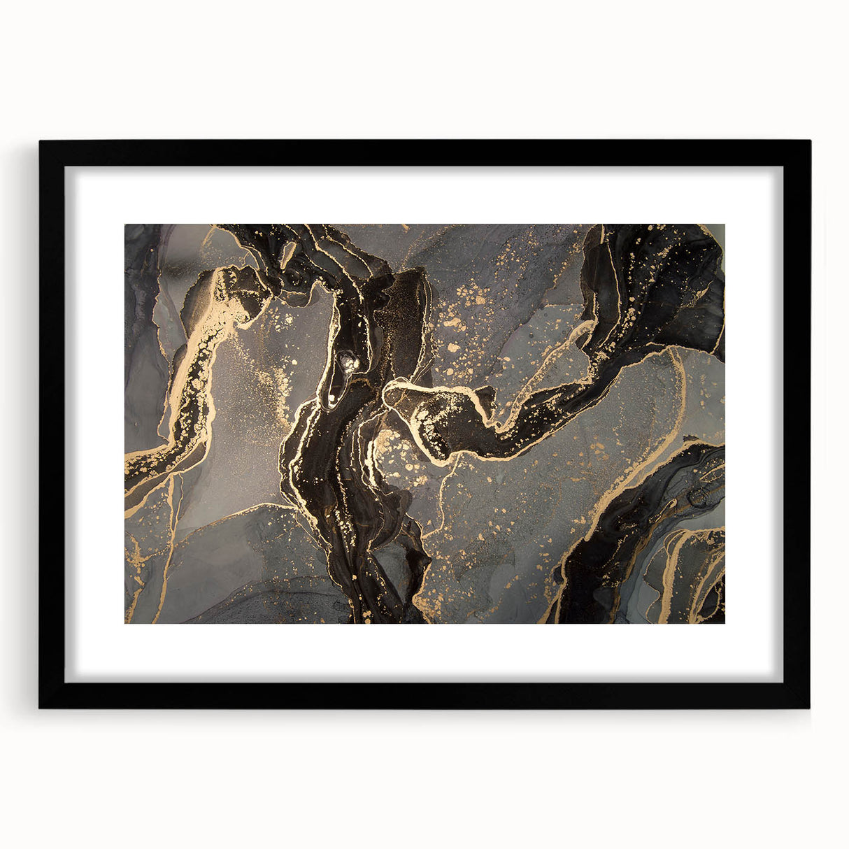 Sophisticated Abstract Art Designs – Black & Gold Canvas Print