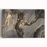 Sophisticated Abstract Art Designs – Black & Gold Canvas Print