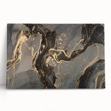 Sophisticated Abstract Art Designs – Black & Gold Canvas Print