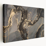 Sophisticated Abstract Art Designs – Black & Gold Canvas Print