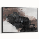 Earthen Harmony Abstracts - Textured Abstract Art in Black and Beige