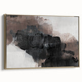 Earthen Harmony Abstracts - Textured Abstract Art in Black and Beige