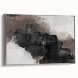 Earthen Harmony Abstracts - Textured Abstract Art in Black and Beige