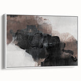 Earthen Harmony Abstracts - Textured Abstract Art in Black and Beige
